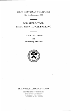 disaster myopia in international banking