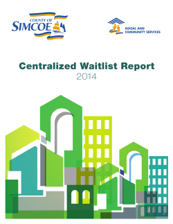 2014 Centralized Wait List Report