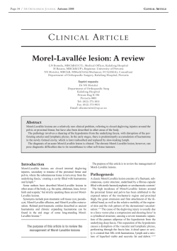 Morel-Lavall&eacute;e lesion: A review