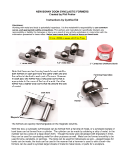 Synclastic Formers Instructions