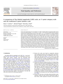 A comparison of the labeled magnitude (LAM) scale, an 11