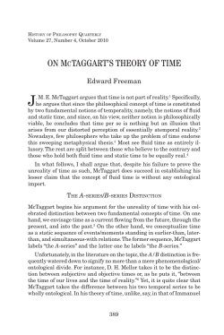 on mctaggartls theory of time