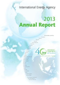 International Energy Agency 2013 IEA Annual Report