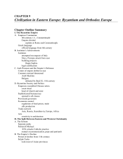 Civilization in Eastern Europe: Byzantium and Orthodox Europe