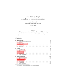 The thalie package A package to typeset drama plays