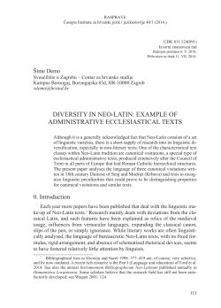 DIVeRSIty In neo-LatIn: examPLe of aDmInIStRatIVe