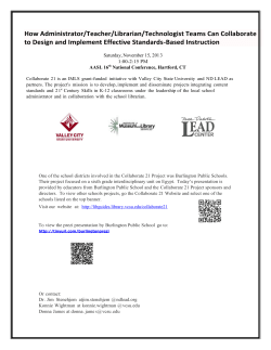 How Administrator/Teacher/Librarian/Technologist Teams Can