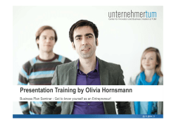 Presentation Training by Olivia Hornsmann