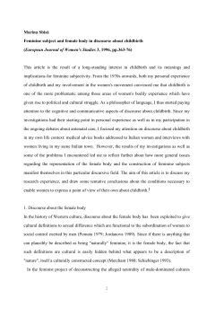 1 Marina Sbis&agrave; Feminine subject and female body in discourse