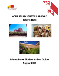 International Arrival Guide - Santa Fe University of Art and Design