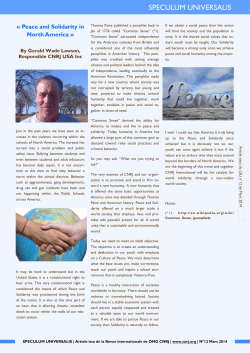 Peace and solidarity in north america