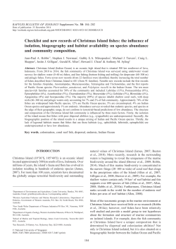 Checklist and new records of Christmas Island fishes: the influence