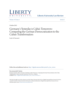 Germany`s Yesterday is Cuba`s Tomorrow