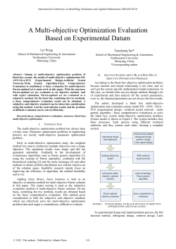 A Multi-objective Optimization Evaluation Based on Experimental