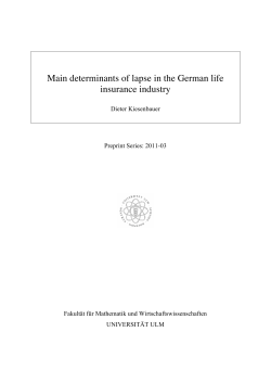 Main determinants of lapse in the German life insurance
