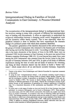 Intergenerational Dialog in Families of Jewish Communists in East