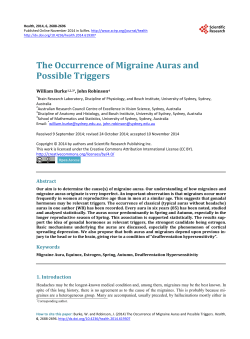 The Occurrence of Migraine Auras and Possible Triggers