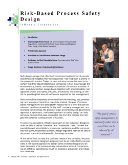 Risk-Based Process Safety Design