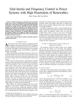 Grid Inertia and Frequency Control in Power