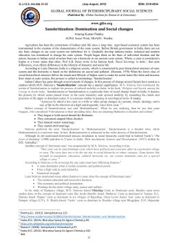 Sanskritization: Domination and Social changes