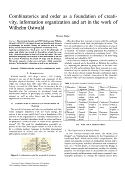 vity, information organization and art in the work of