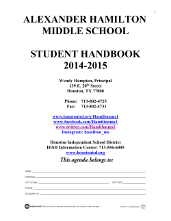 alexander hamilton middle school student handbook