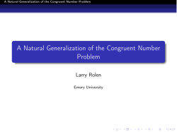 A Natural Generalization of the Congruent