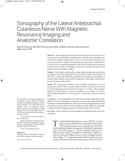 Sonography of the Lateral Antebrachial Cutaneous