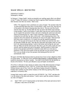 Magic Spells -- Round Two - Digital Commons @ Butler University