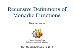 Recursive Definitions of Monadic Functions