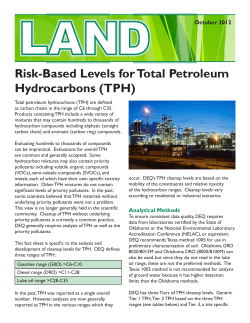 Risk-Based Levels for Total Petroleum Hydrocarbons (TPH)