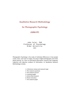 Qualitative Research Methodology for Photographic Psychology