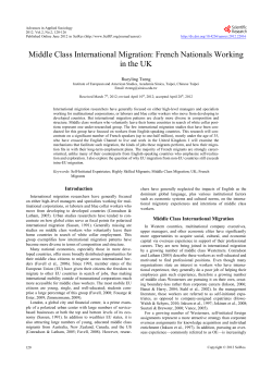 Middle Class International Migration: French Nationals Working in