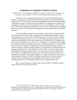 Guidelines for Linguistic Problem Creation