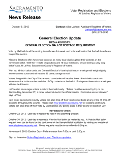 General Election Ballot Postage Requirement