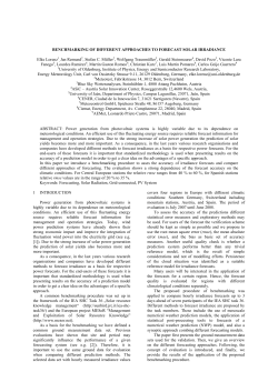 BENCHMARKING OF DIFFERENT APPROACHES TO FORECAST