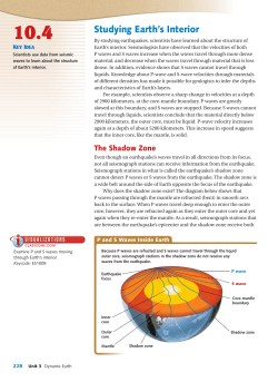 Studying Earth`s Interior