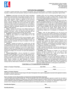 NICA Agreement to Participate and Release of