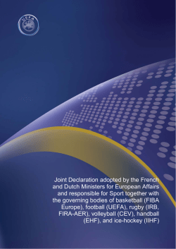 Joint declaration by European team sports and French