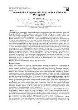 Communication, Language and Library as Balm of Scientific