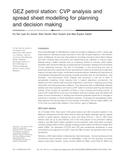 GEZ petrol station: CVP analysis and spread sheet modelling