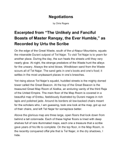 Negotiations Excerpted from &ldquo;The Unlikely and Fanciful Boasts of