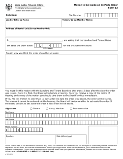 Motion to Set Aside an Ex Parte Order Form S2