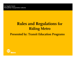 Rules and Regulations for Riding Metro