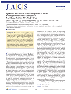 Synthesis and Photocatalytic Properties of a New