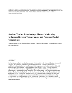 Student-Teacher Relationships Matter: Moderating