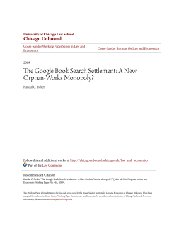 The Google Book Search Settlement: A New
