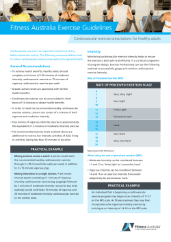Cardiovascular exercise prescriptions for