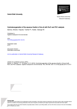 Heriot-Watt University Hydrodeoxygenation of the aqueous fraction