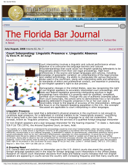 Court Interpreting: Linguistic Presence v. Linguistic Absence
